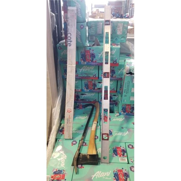 GARANT AXE, PRYBAR, 4FT LEVEL, WELDING RODS