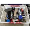 Image 2 : 2 TRAYS OF ASSORTED AEROSOLS, ELECTRICAL CORDS, TRAILER BALLS ETC