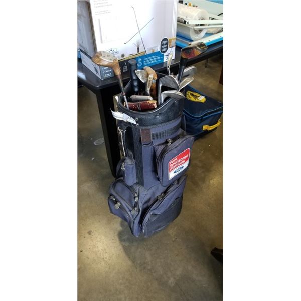 VINTAGE GOLF CLUBS IN FORD GOLF BAG