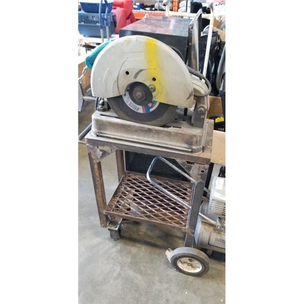 MAKITA CUT OFF SAW ON ROLLING CART