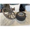 Image 1 : VINTAGE METAL WHEEL BARRELL WHEEL AND GO CART TIRE ON RIM