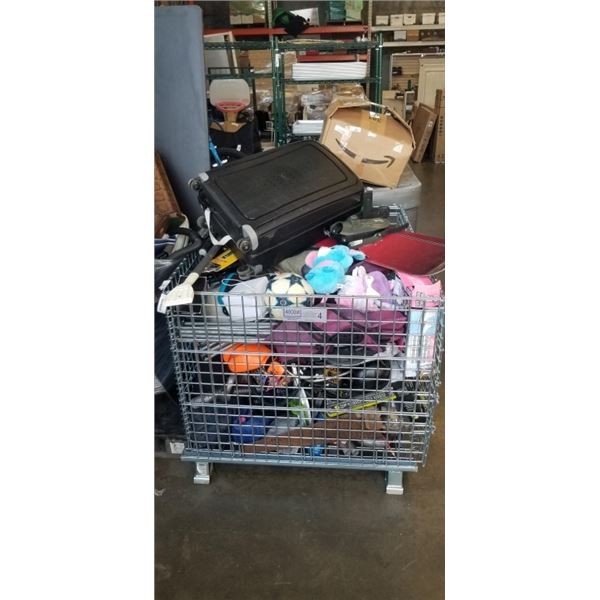 PALLET OF ASSORTED GOODS, CONTENTS OF REPOSESSSED VEHICLES, BIN NOT INCLUDED
