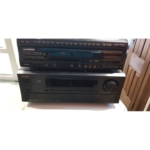 ONKYO AV RECEIVER MODEL TX-SR703 AND PIONEER CDV LD PLAYER