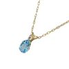Image 3 : 10KT YELLOW GOLD NATURAL BLUE TOPAZ (0.83CT) PEAR SHAPE PENDANT WITH GOLD PLATED STERLING SILVER CHA