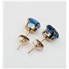 Image 5 : 10KT YELLOW GOLD NATURAL BLUE TOPAZ 6MM EARRING, RETAIL $400.00.
