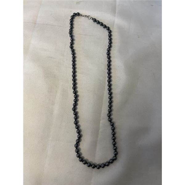 BLACK ALASKAN HEMETITE BEAD NECKLACE