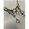 Image 2 : VINTAGE SILVER WITH GENUINE PEARL NECKLACE WITH TASSLES