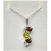 Image 1 : STERLING SILVER NATURAL YELLOW TOURMALINE (0.40CT), DRAVITE TOURMALINE (0.70CT), AND CZ (0.20CT) PEN