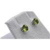 Image 1 : 10KT WHITE GOLD NATURAL PERIDOT EARRING, RETAIL $300.00. PERIDOT IS THE BIRTHSTONE FOR AUGUST.