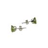 Image 2 : 10KT WHITE GOLD NATURAL PERIDOT EARRING, RETAIL $300.00. PERIDOT IS THE BIRTHSTONE FOR AUGUST.
