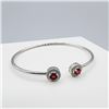 Image 2 : STERLING SILVER NATURAL ENHANCED RUBY (0.70CT) WITH CZ (0.20CT) BANGLE BRACELET, W/A $850.00. RUBY I