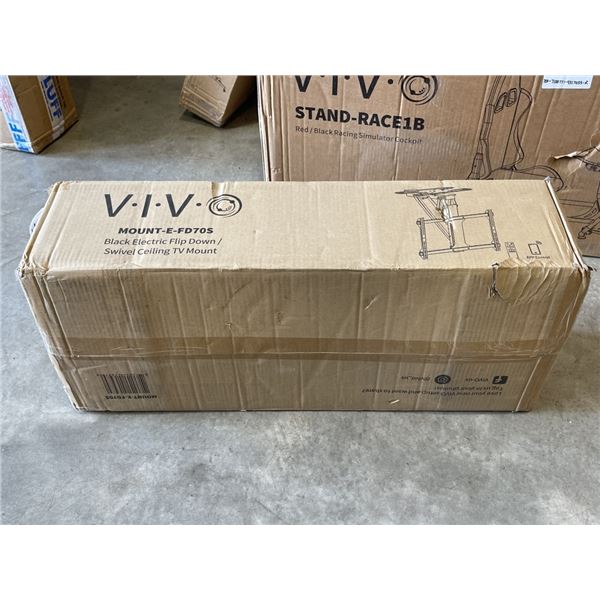 VIVO BLACK ELECTRIC FLIP DOWN / SWIVEL CEILING TV MOUNT