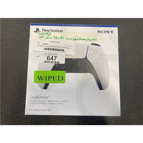 PS5 WHITE DUALSENSE WIRELESS CONTROLLER - TESTED WORKING, RETAIL $94