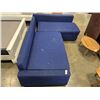 Image 2 : BLUE IKEA SECTIONAL WITH STORAGE AND PULL OUT BED