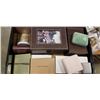 Image 2 : 2 BOXES  OF JEWELLERY W/ CASES AND CRYSTAL AND GLASS DECANTER TOPS