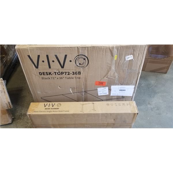 VIVO BLACK 71 X 36 ELECTRIC SIT TO STAND DESK WITH BLACK SINGLE MOTOR FRAME