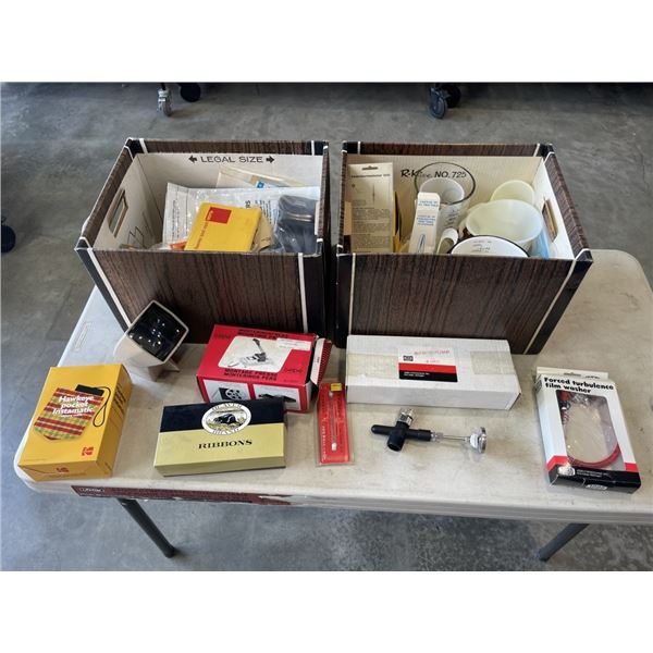 2 BOXES OF VINTAGE FILM DEVELOPMENT ITEMS