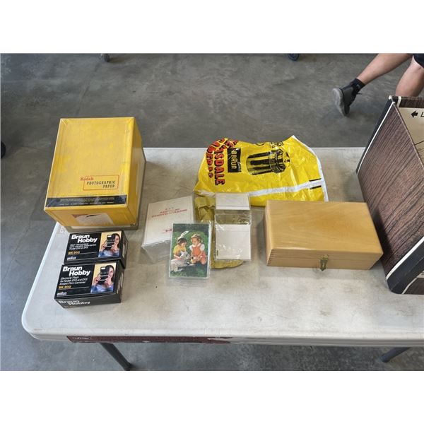 VINTAGE FILM AND WOOD CASE WITH FILM ORGANIZERS