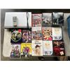 Image 3 : TOTE OF DVDS, AND DVD PLAYER WITH REMOTE