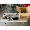 Image 1 : BOX OF ESTATE GOODS - SPEAKERS, JEWELLERY, CHINA, ETC