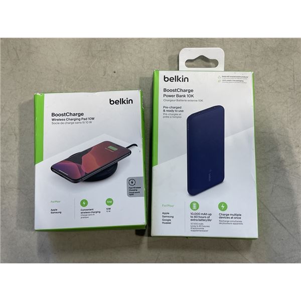 BELKIN BOOSTCHARGE WIRELESS CHARGING PAD 10W, AND BELKIN BOOSTCHARGE POWER BANK 10K