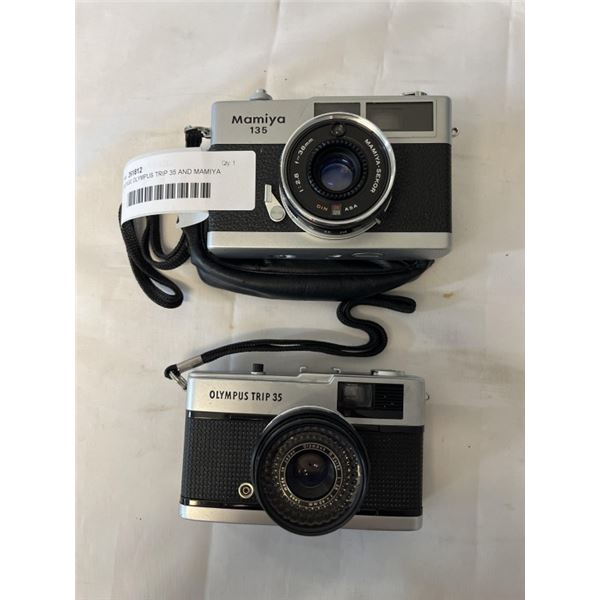 VINTAGE OLYMPUS TRIP 35 AND MAMIYA 135 35MM CAMERAS