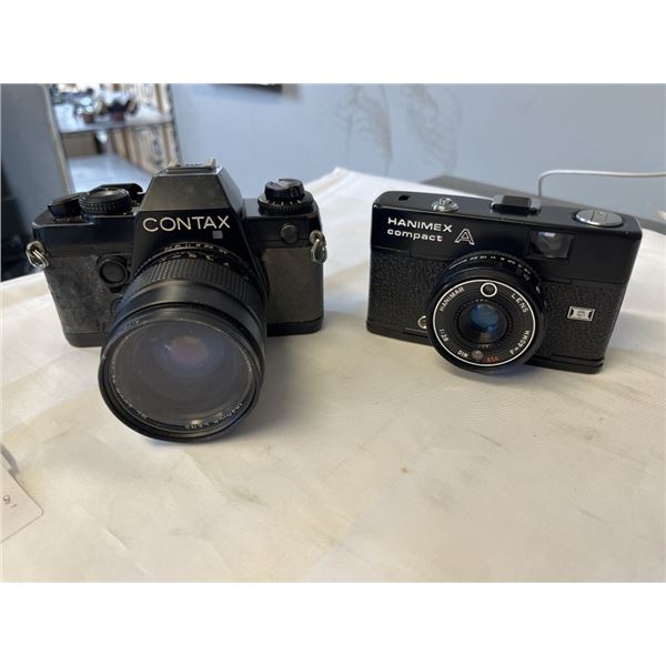 HANIMEX COMPACT A AND CONTAX VINTAGE 35MM CAMERAS