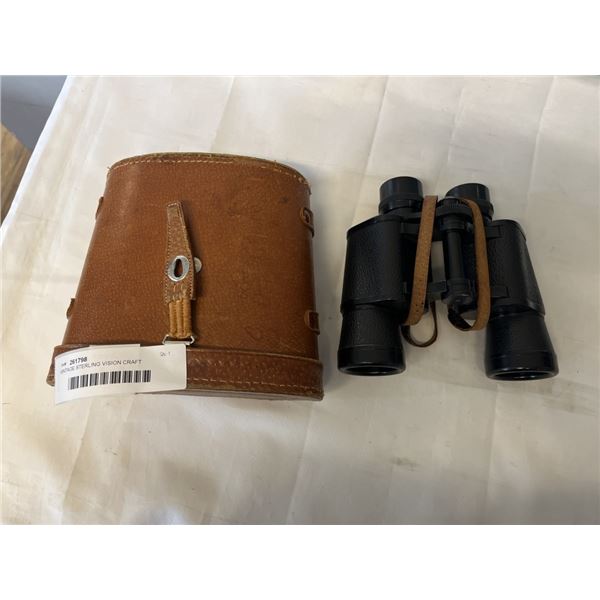 VINTAGE STERLING VISION CRAFT BINOCULARS 7X35 WITH LEATHER CASE