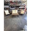 Image 2 : BRAND NEW 6PC ADIRONDACK STYLE PATIO SET, INCLUDES BEIGE AND DARK GREY CUSHION COVERS, 2 CHAIRS, LOV