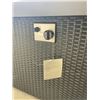 Image 6 : BRAND NEW PATIO FIRE PIT, SLATTED ALUMINUM TOP COMPLETE WITH COVER, WIND GUARD, ROCKS, AND NATURAL G