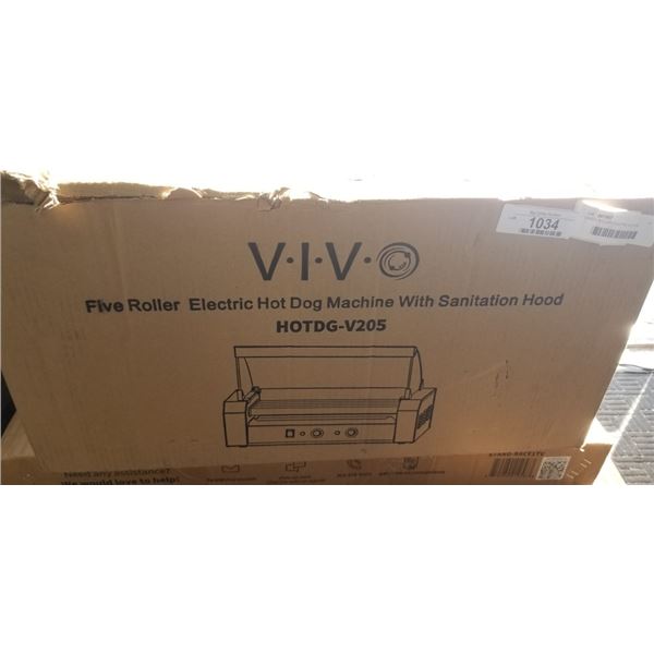 VIVO 5 ROLLER ELECTRIC HOT DOG MACHINE WITH SANITATION HOOD