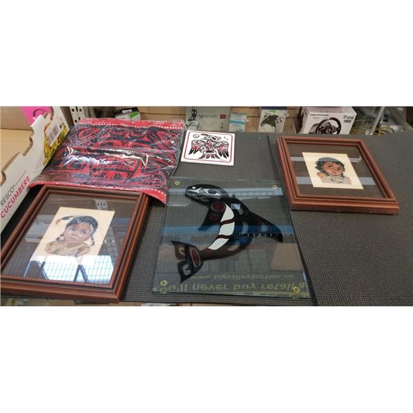 5 FRAMED NATIVE PRINTS