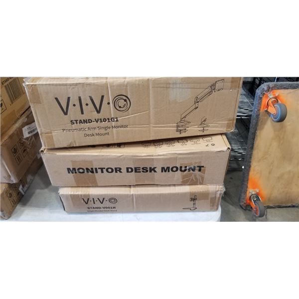 VIVO DUAL ADJUSTABLE MONITOR MOUNT, SINGLE MONITOR ADJUSTABLE MOUNT AND SINGLE MONITOR DESK STAND