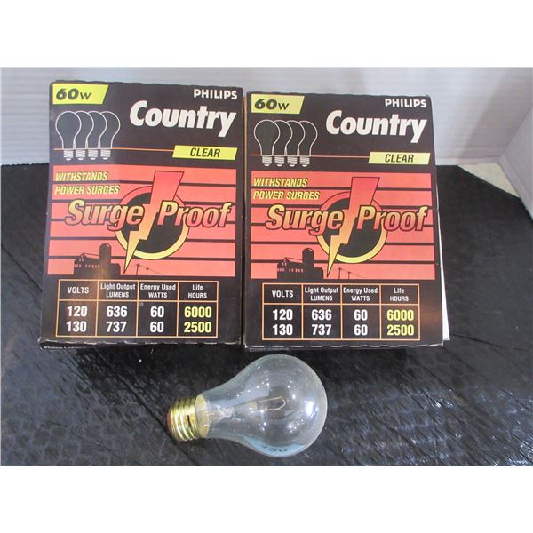 PHILIPS COUNTRY 50 WATT CLEAR BULBS (5)