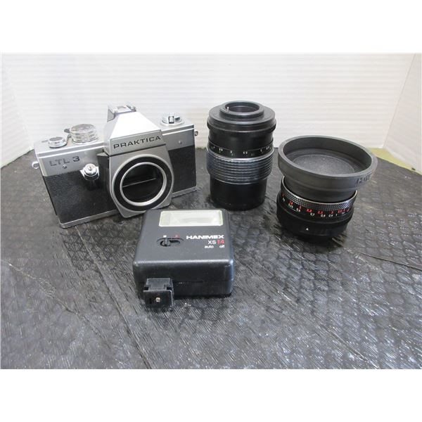 PRAKTICA 35MM CAMERA, ATTACHMENTS & CASE