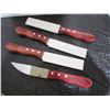 Image 1 : NEW:  SET OF 4 WOOD HANDLE STEAK KNIVES