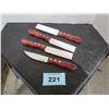 Image 3 : NEW:  SET OF 4 WOOD HANDLE STEAK KNIVES