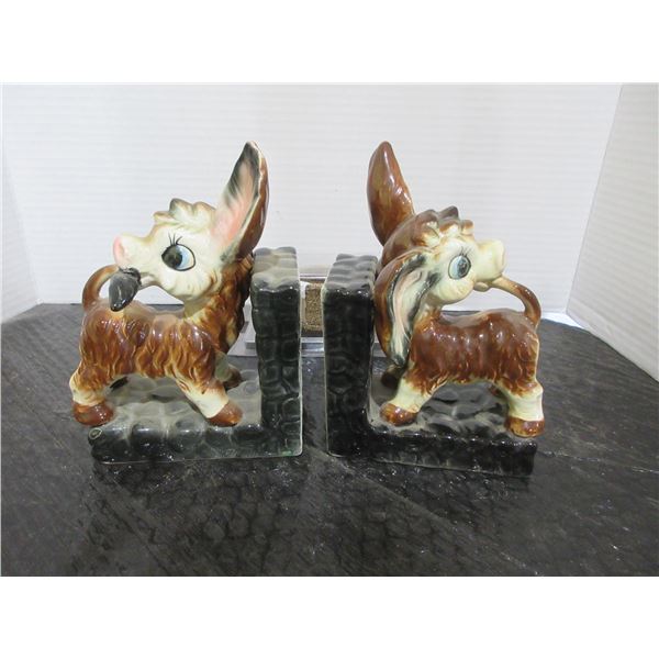 COLLECTABLE:  DONKEY/HORSE BOOK ENDS (PAIR) (STAMPED 1951)