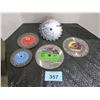 Image 6 : 5 PIECES - STEEL ROOFING BLADE, 7 1/4" CHISSEL TOOTH BLADE, DIAMOND BLADE & 2 WIRE WHEELS
