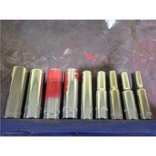 5 MM - 13 MM 1/4" DRIVE DEEP SOCKETS - 9 PIECES