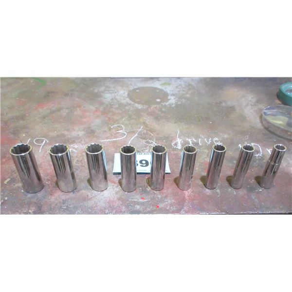 3/8" DRIVE DEEP SOCKETS (10MM - 19MM) - 9 PIECES