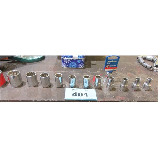 1/2" DRIVE SOCKETS (10MM - 30MM)  - 13 PIECES