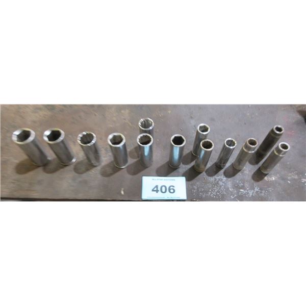 1/2" DRIVE DEEP SOCKETS (1/2" - 1 1/8")  - 15 PIECES