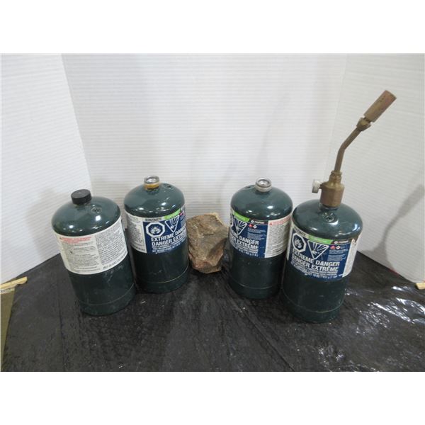 4 - PROPANE BOTTLES & TORCH