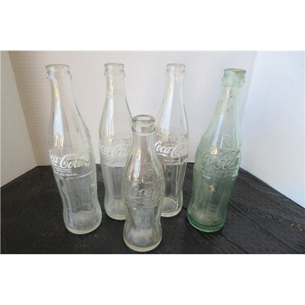 COLLECTABLE:  5 - COCA COLA BOTTLES