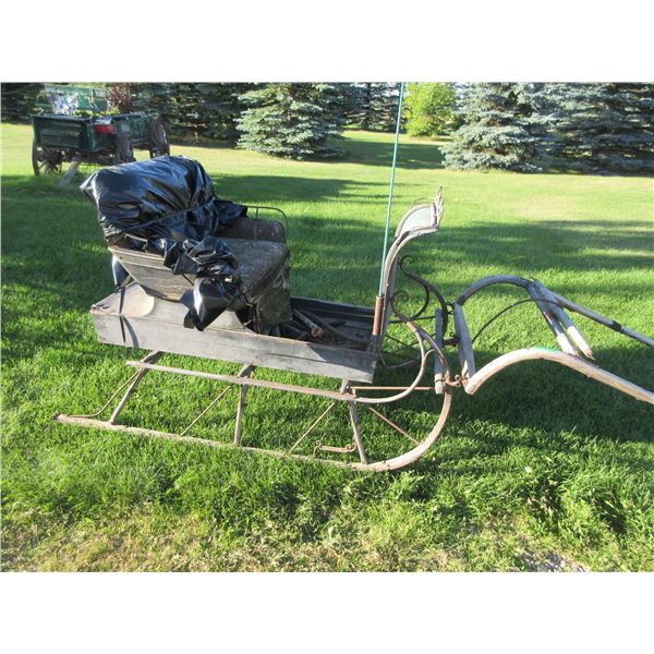 ANTIQUE:  MCLAUGHLIN 2 PERSON CUTTER WITH TRUNK & SOME HANES