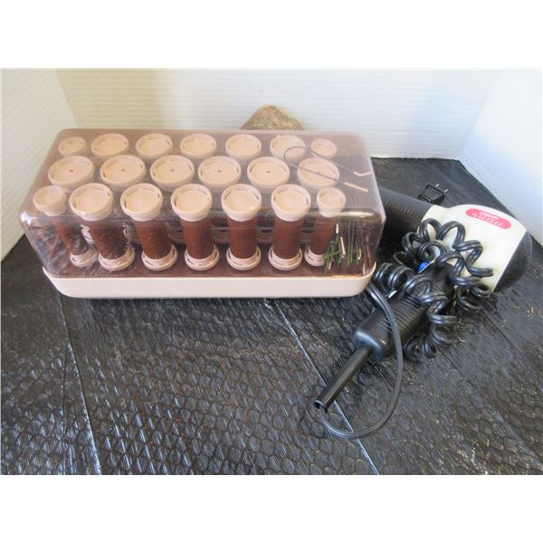 CONAIR HAIR DRYER & CLAIROL HOT ROLLERS