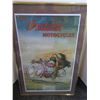Image 1 : FRAMED INDIAN MOTORCYCLE PICTURE (APPROX. 13" X 19")