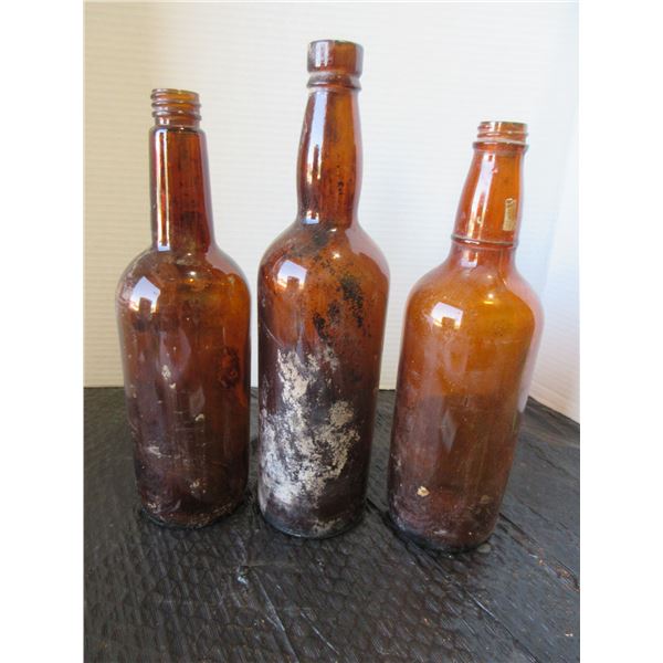 COLLECTABLE:  3 - BROWN BOTTLES