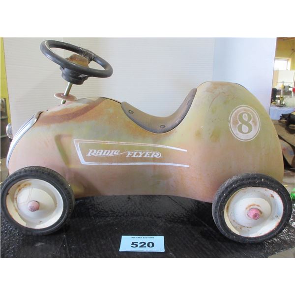 COLLECTABLE:  RADIO FLYER NO. 8 RIDING METAL CAR (APPROX. 25"L X 17"H)